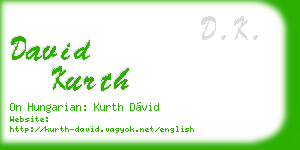 david kurth business card